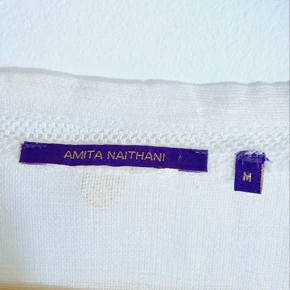 Chico's AMITA NAITHANI Beaded Swim Cover-Up Caftan Ivory Women's Size M - Picture 6 of 11